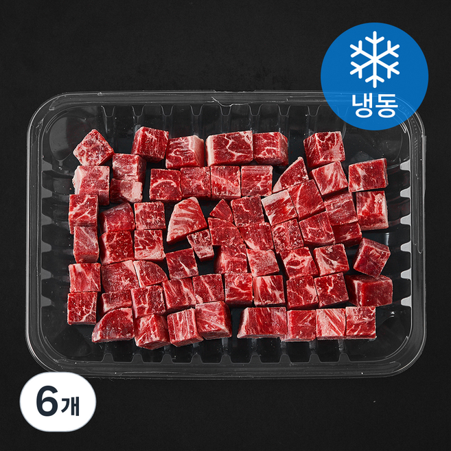 미국산 소고기 부채살 사각큐브 (냉동), 6개, 500g