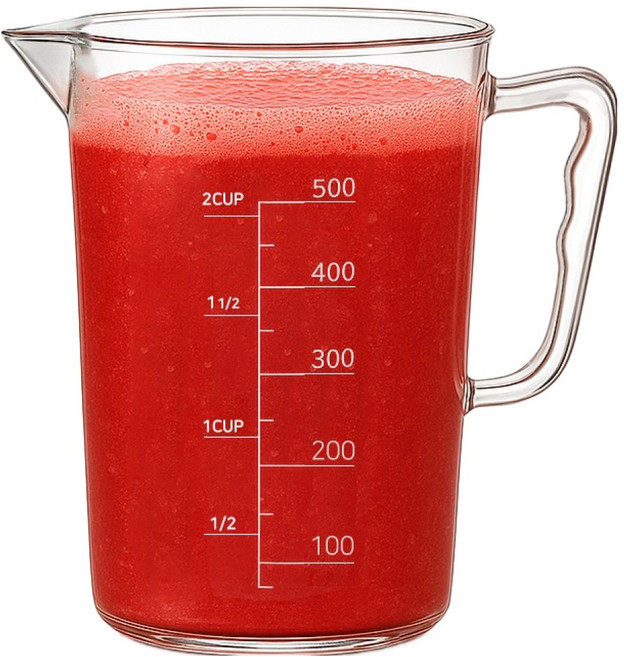 리빙메이커 업소용 PC비커 가벼운 워터포트 물 피쳐 계량컵, 투명, 500ml, 1개