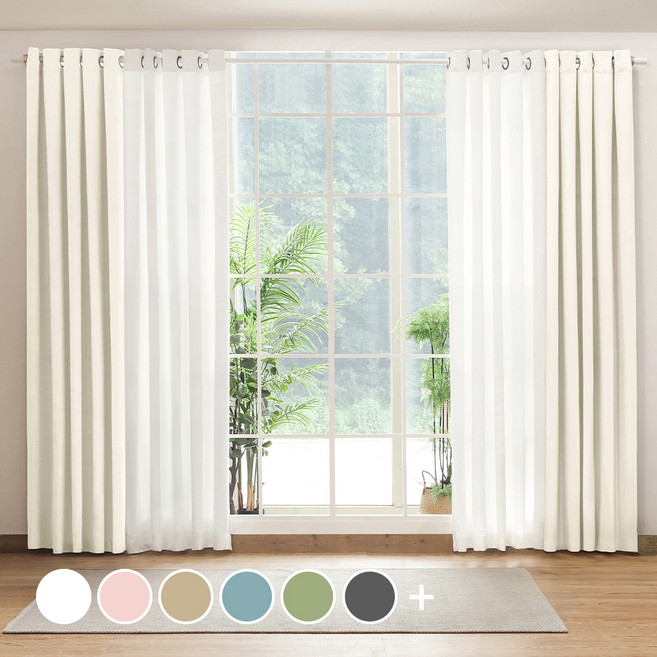 더자리 솔리드 암막커튼 아일렛형