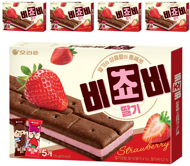 오리온 비쵸비 딸기, 125g, 5개