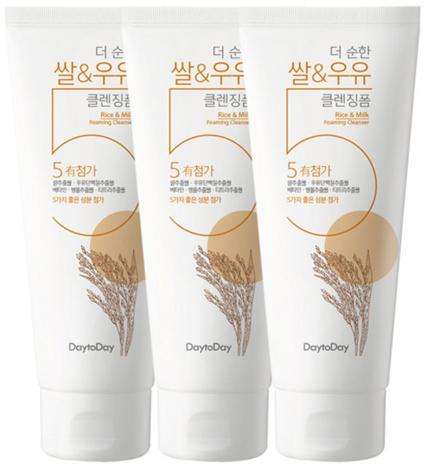 에네스티 더 순한 쌀&우유 클렌징폼, 140ml, 3개