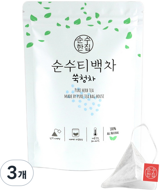 순수한집 쑥청차 티백, 1g, 3개, 10개입
