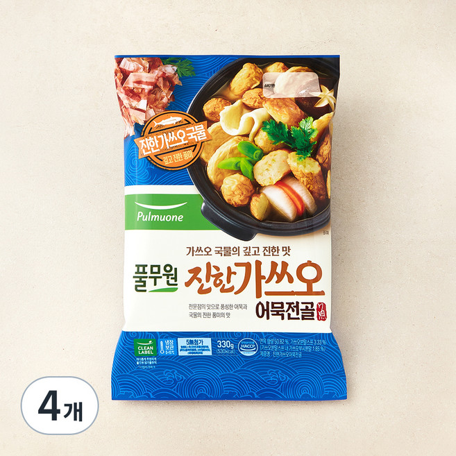 풀무원 진한 가쓰오 어묵전골, 330g, 4개