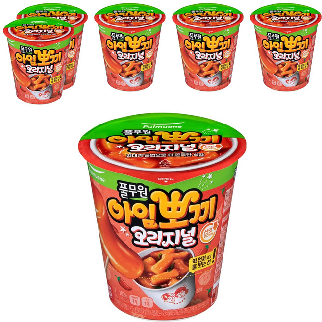 풀무원 아임뽀끼 오리지널 떡볶이, 102g, 6개