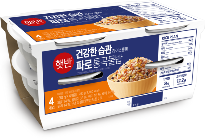 CJ Hetbahn 健康習慣 Rice Plan 法老麥全穀米飯, 190g, 4個