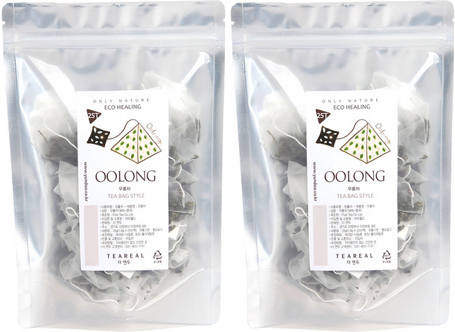 티리얼 허브티 22 우롱차 삼각티백, 1.2g, 25개입, 2개