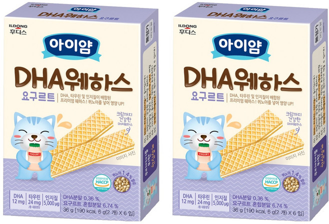 아이얌 DHA 웨하스, 요구르트, 36g, 2개