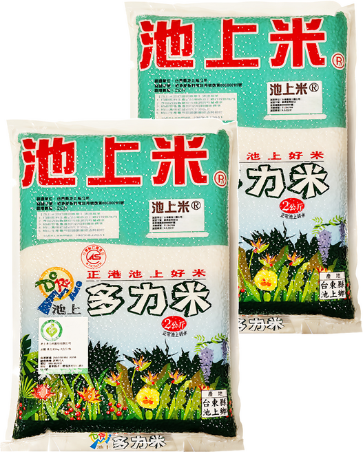 池上多力米 多力米, 2kg, 2包, CNS 一等