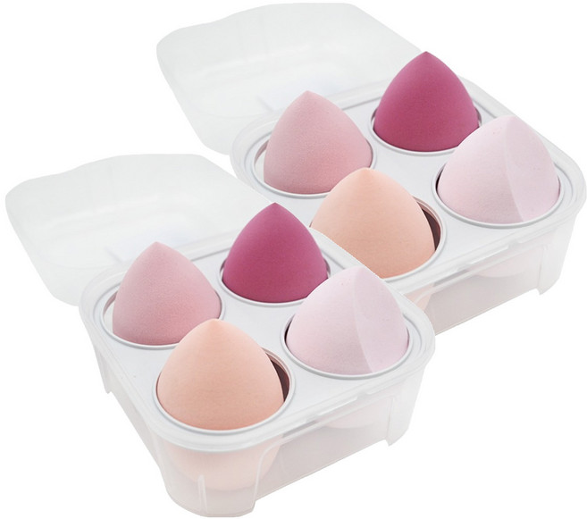 MAFFICK 美妝蛋組 4入 快速完妝 附收納盒, 水蜜桃色系, 2組