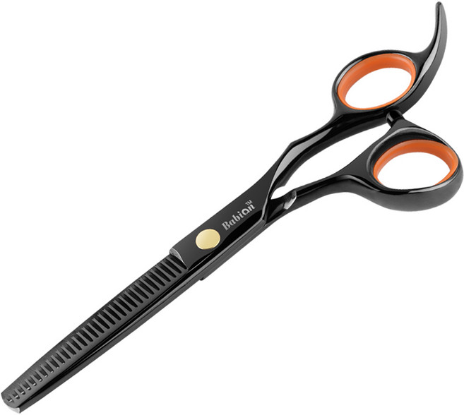 바비온 반려동물 틴닝 미용가위 16.9cm, 블랙, 1개