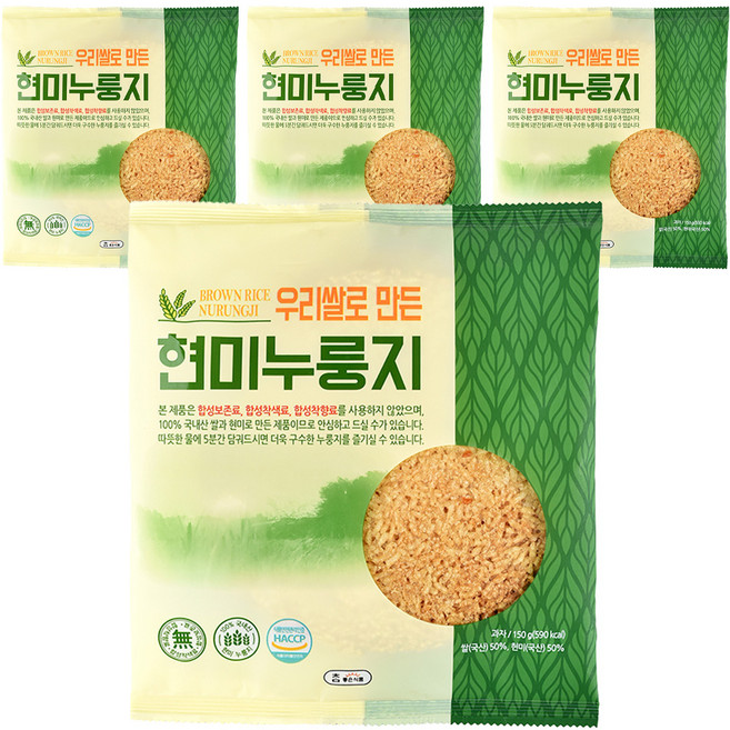 참좋은식품 우리쌀로 만든 현미 누룽지, 150g, 4개