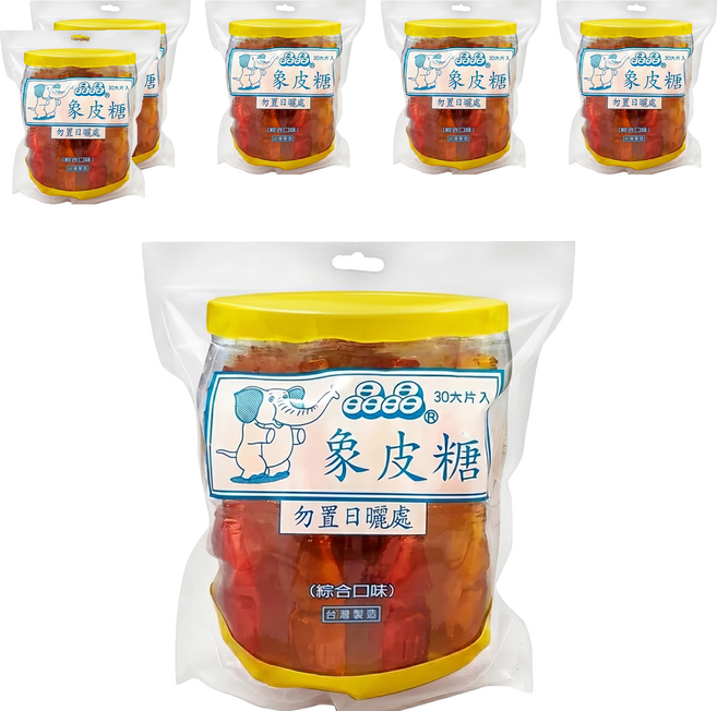 晶晶 象皮糖 綜合口味, 420g, 6包