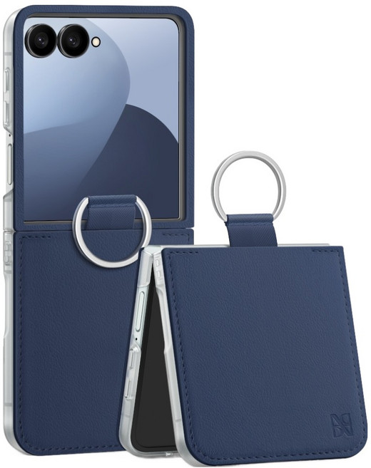 어썸디자인 14컬러 플랫 수제 가죽 휴대폰 케이스 + 링 세트