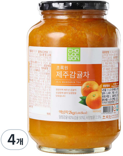 초록원 제주감귤차, 2kg, 1개입, 4개, 2kg