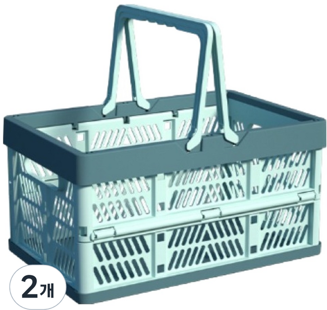 바이비드 접이식 바구니 1단, 블루, 2개