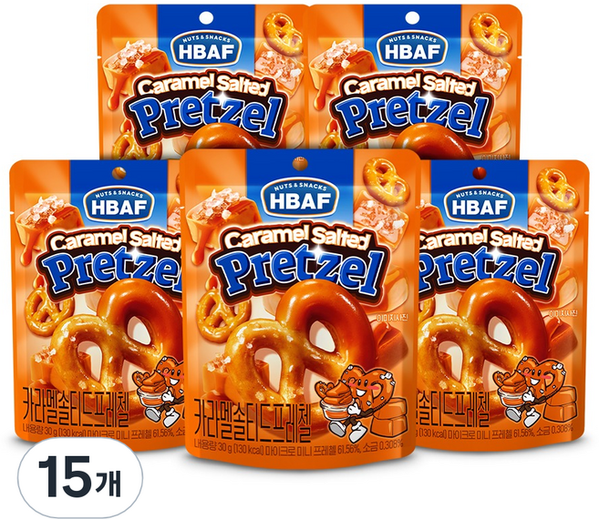 HBAF 鹽焦糖蝴蝶餅, 30g, 15包