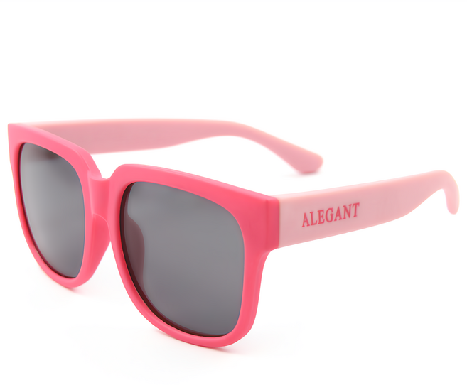 ALEGANT 兒童款 日系休閒輕量彈性方框UV400偏光墨鏡