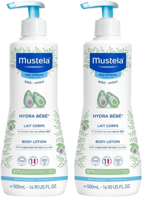 mustela 慕之恬廊 慕之幼爽身潤膚乳 總代理公司貨, 2個, 500ml