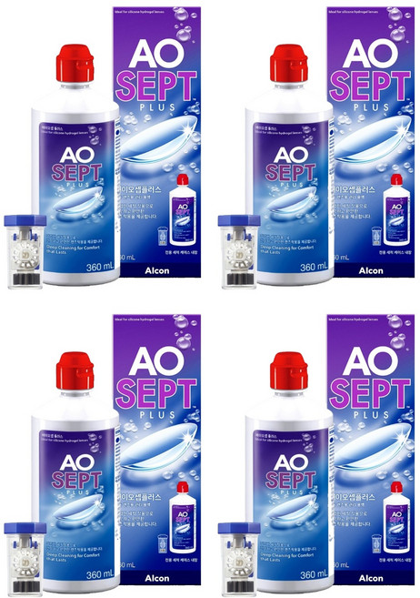 알콘 에이오셉 플러스 렌즈 세정액, 360ml, 4개