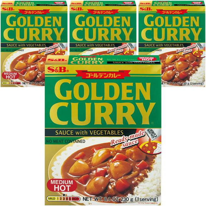 에스앤비 골든카레소스 위드 베지터블 중간 매운맛, 230g, 4개
