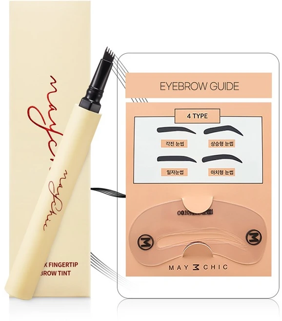 메이시크 롱픽스 핑거팁 눈썹 타투 아이브로우 틴트 1.2g, 라이트브라운, 1개 - 쿠팡
