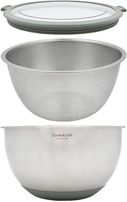LocknLock 樂扣樂扣 不鏽鋼三合一調理盆組 CKB016 薄荷綠, 1組