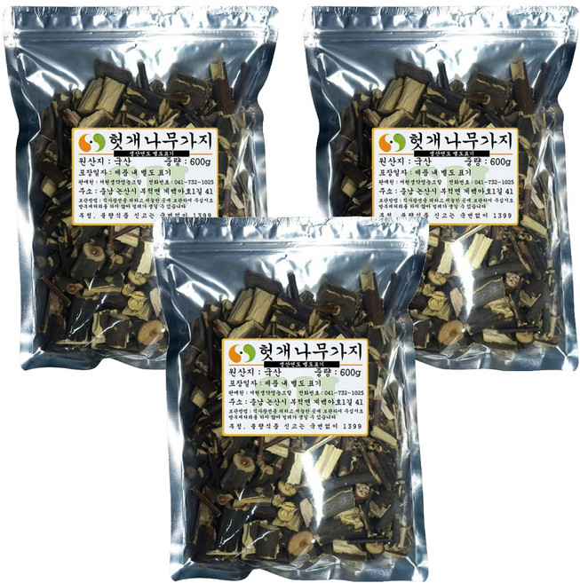 자연한재 헛개나무 가지, 600g, 3개