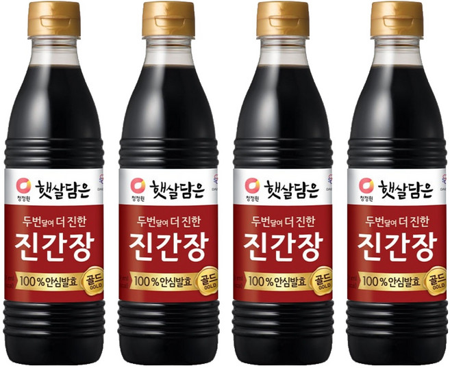 햇살담은 대상 두번달여 더 진한 진간장 골드, 500ml, 4개