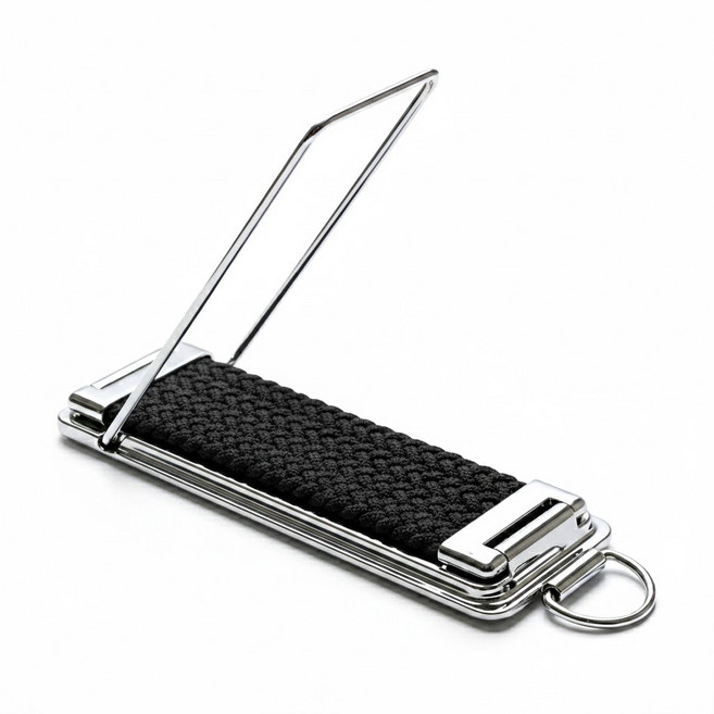 아이딥 2in1 핸드폰 거치대 핑거 스트랩, 블랙, 1개