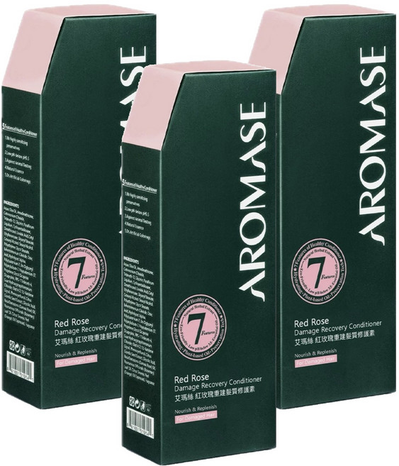 AROMASE 艾瑪絲 紅玫瑰重建髮質修護素, 400ml, 3件