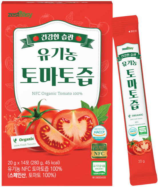 제스티지 NFC 유기농 토마토즙 스틱 14p, 280g, 1개