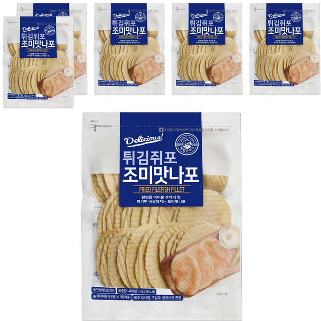 해맑은푸드 맛나포 튀김쥐포, 400g, 6개