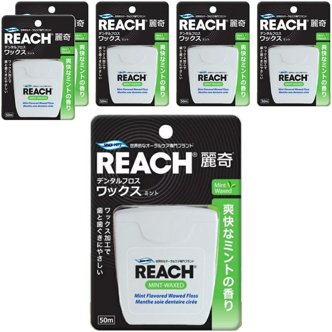 REACH 麗奇 潔牙線 含蠟薄荷, 50m, 1入, 6個