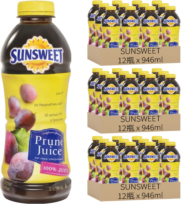 SUNSWEET 加州梅汁, 946ml, 36瓶