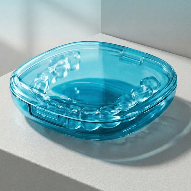 모바이브 휴대용 틀니 치아 투명 교정기 케이스 MV-CASE-001, 진한 블루, 1개