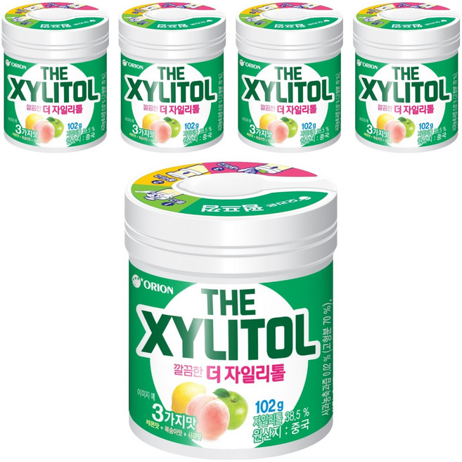 오리온 깔끔한 더 자일리톨, 102g, 5개
