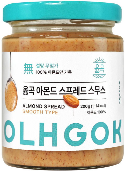 옳곡 아몬드 스프레드 스무스, 1개, 200g