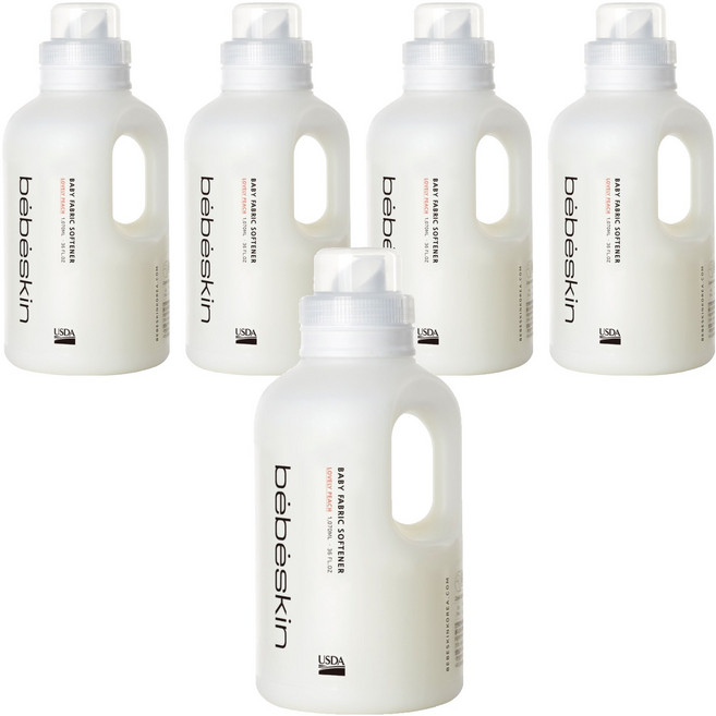 베베스킨 고농축 섬유유연제 러블리피치향, 1.07L, 5개