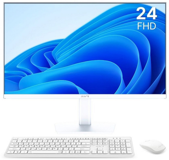 디클 2025 올인원 PC 셀러론 인텔 12세대, 화이트, 16GB, 256GB, WIN11 Home, CUP-A24S1