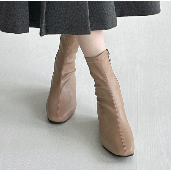 어바웃슈 여성용 라엘디 낮은굽 스판 앵클부츠