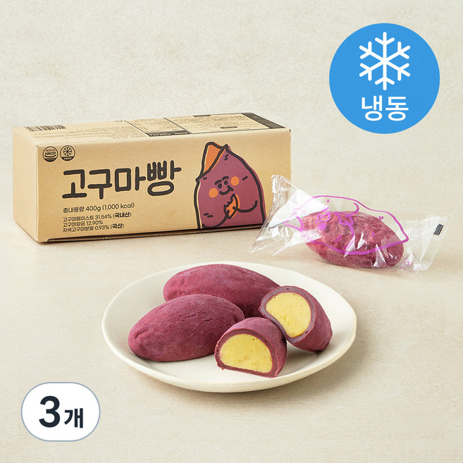고구마빵 (냉동), 100g, 4개입, 3개