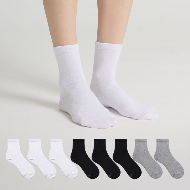싹스탑 여성용 베이직 중목 양말 8족 세트