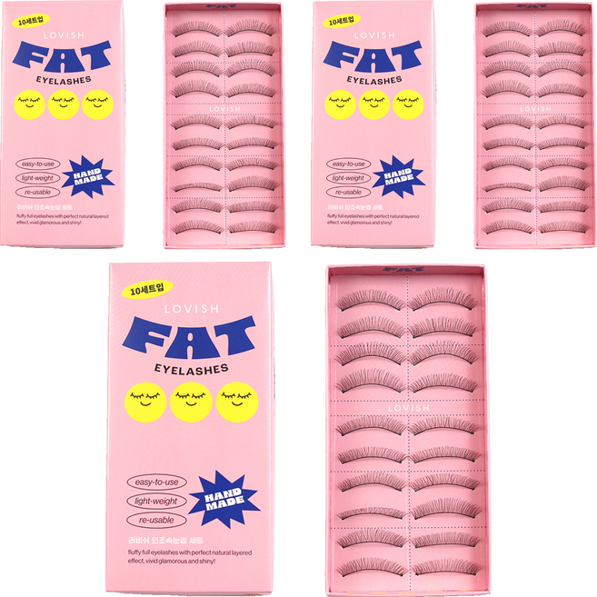 러비쉬 FAT 인조 속눈썹 217호 20p, 블랙라인, 3개