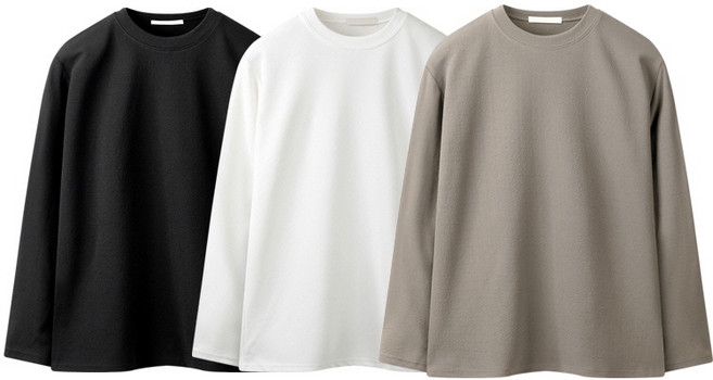 해리슨 남성용 링클프리 리버플 라운드 긴팔 티셔츠 3종 세트 WMS1002