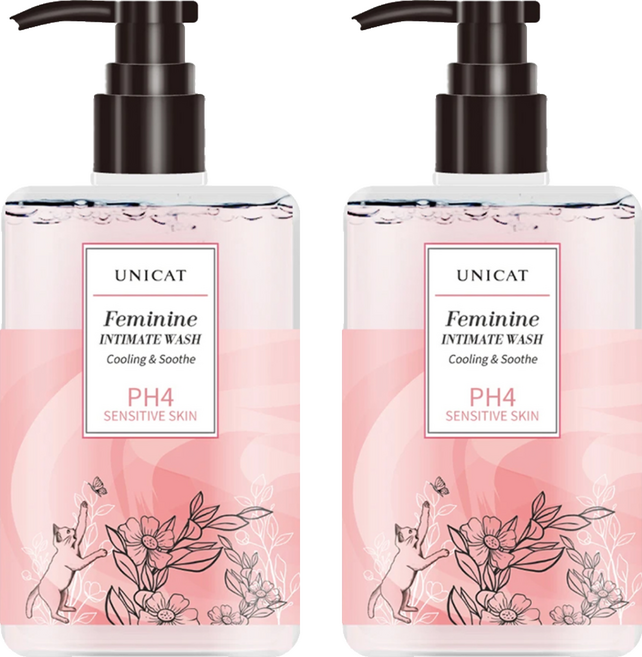 UNICAT 變臉貓 PH4私密呵護潔淨露 淡雅梔子花香氛, 200ml, 2瓶