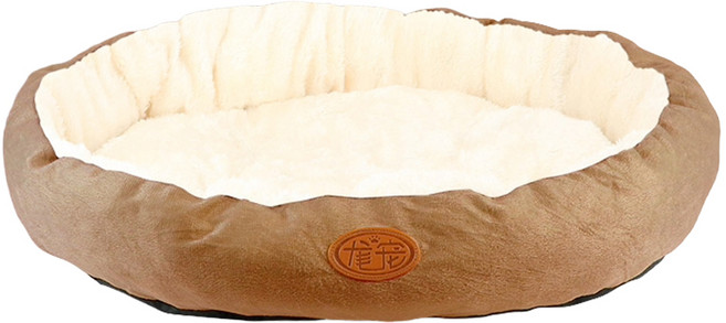 哈囉毛孩 深度睡眠北極絨 保暖寵物窩, 咖啡色, 1個