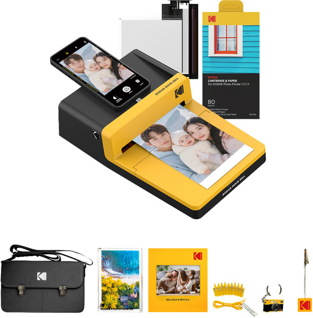 코닥 도크 ERA 포토프린터 + 액세서리 세트, D600, Yellow