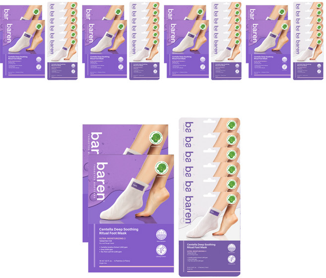 바렌 시카 센텔라 딥 수딩 발 보습 풋 팩, 3개입, 10개, 18ml