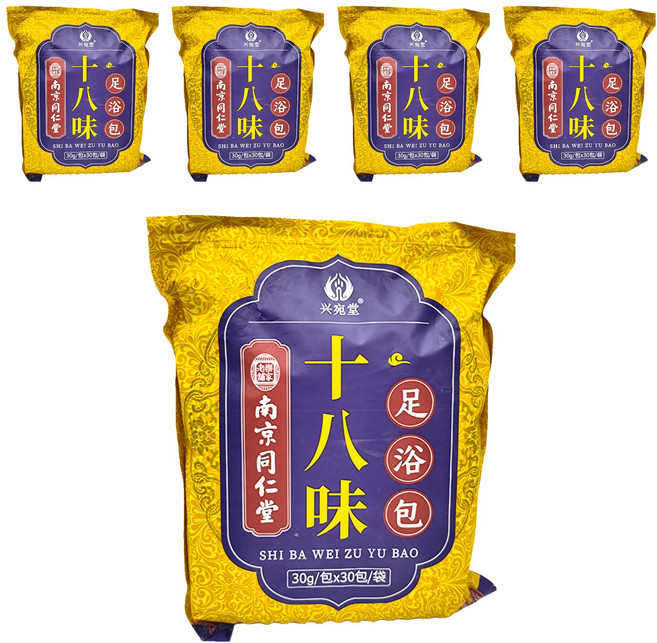 興宛堂 南京同仁堂 18味草本 中藥泡腳包 30包, 900g, 5袋