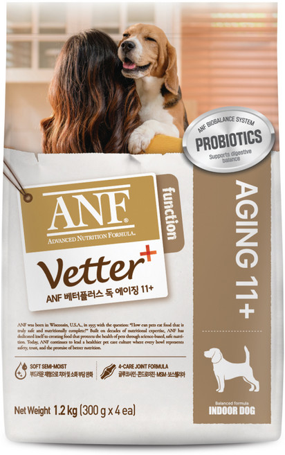 ANF 베터플러스 독 기능성 사료 에이징 11+, 시니어, 1.2kg, 1개